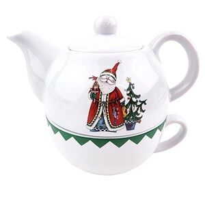 Santa Tea For One Festive Teapot NEW IN BOX